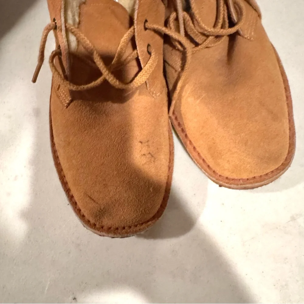 Unbranded Suede Sherpa Lined Lace Up Chukka Boots Tan Size 12 MENS